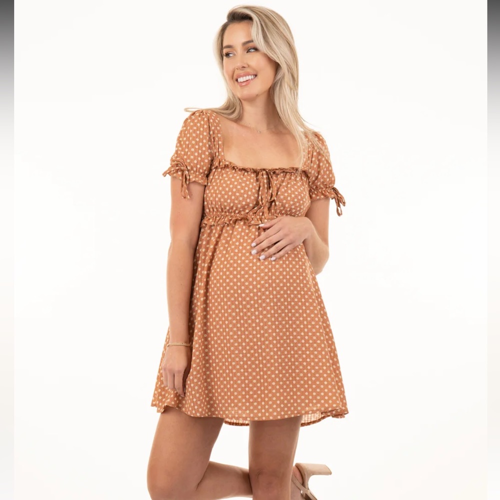 Polka dot babydoll maternity dress size S